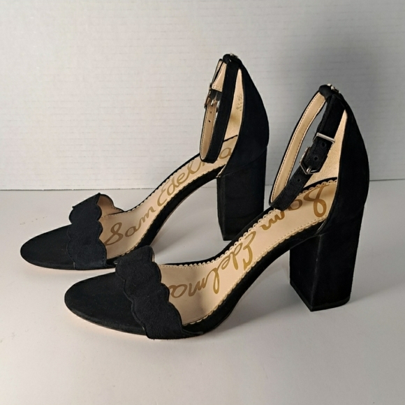 Sam Edelman Odila Scallop Block Heel Sandals 6.5 - Picture 3 of 10